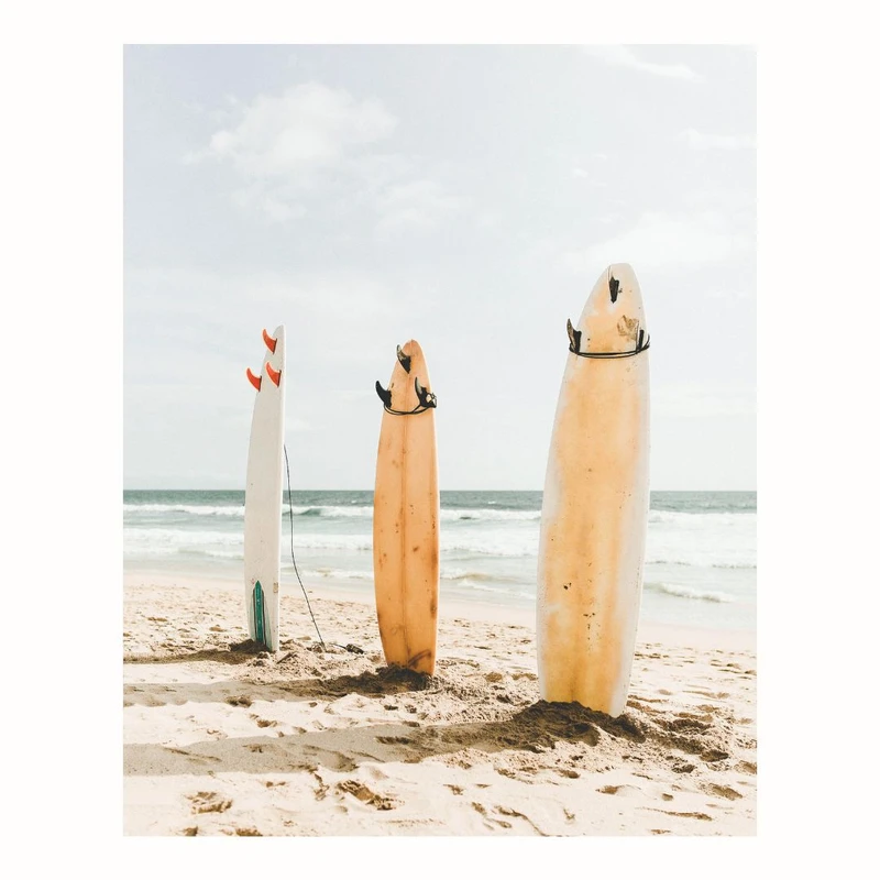 پوستر مدل  سرفبوردها در ساحل 