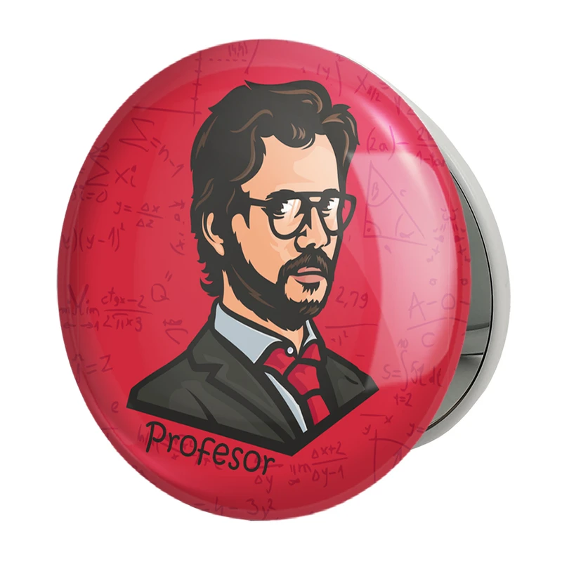 آینه جیبی خندالو طرح پروفسور سریال Money Heist مدل تاشو کد 3234 