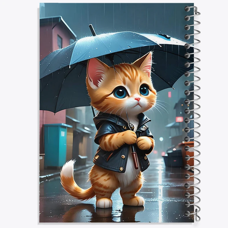 دفتر شطرنجی 50 برگ خندالو طرح گربه (Cat) کد N1940