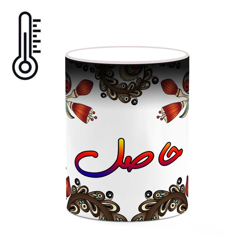 ماگ حرارتی کاکتی مدل اسم حاصل طرح سنتی گل و بته کد mgh44753