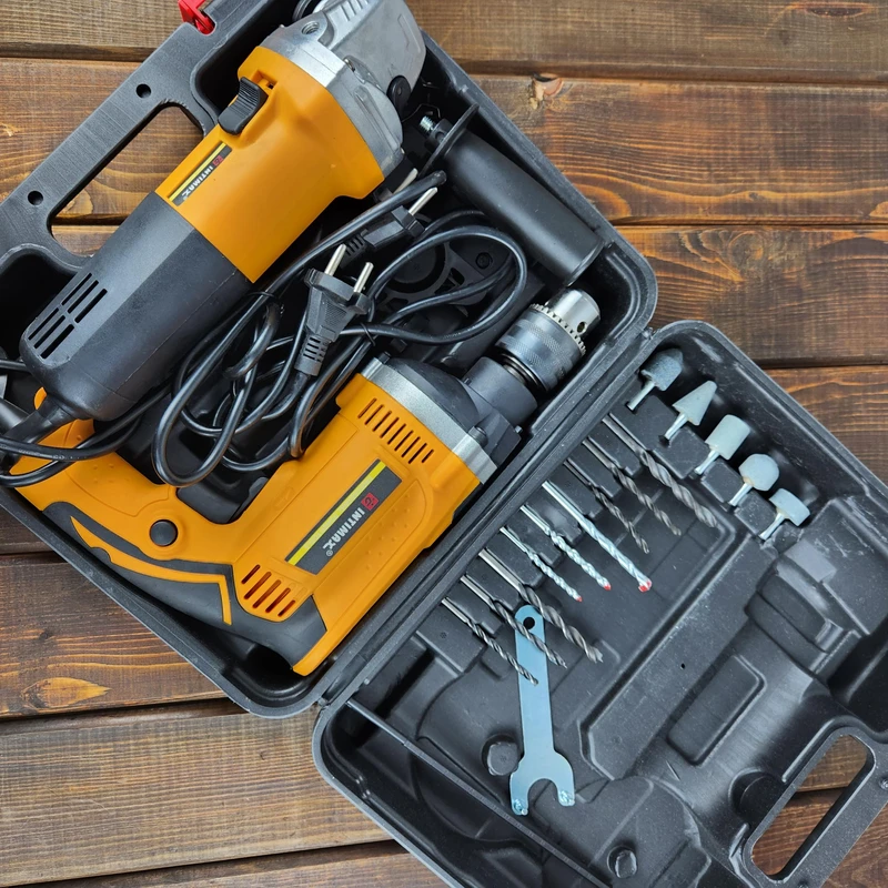 عکس شماره 6 : دریل و مینی فرز صنعتی اینتیمکس کد 0904 مجموعه دو عددی