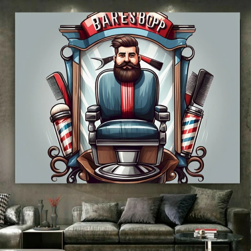 پوستر طرح مخمل آرایشگاه مردانه کد BK23281