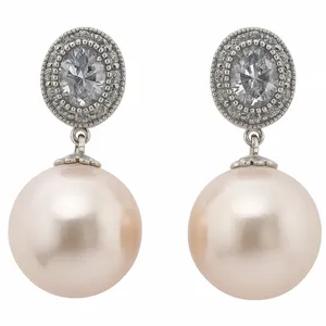 گوشواره آویز زنانه مدل مرواریدی A57