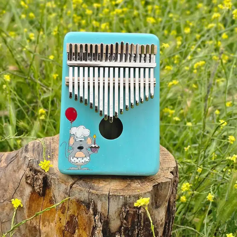 کالیمبا مدل حفره دار چوبی طرح نقاشی کد KZP-CH 3