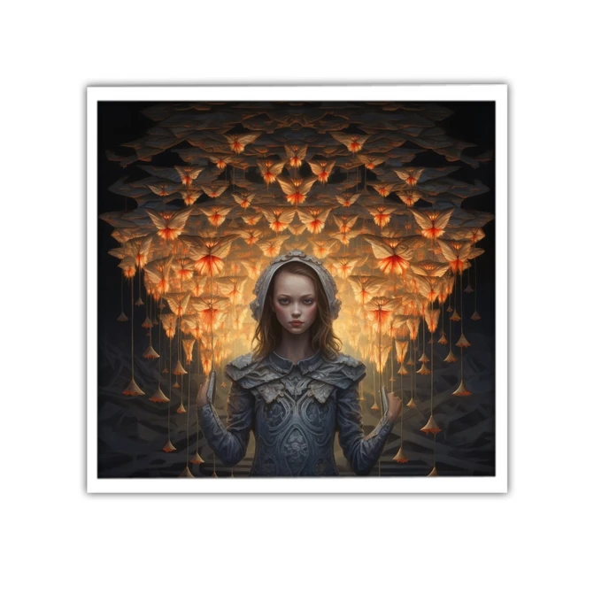 تابلو نوری بکلیت طرح چهره و پروانه مدل W-MID-19736