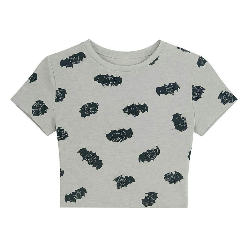 کراپ‌ تی‌شرت آستین کوتاه زنانه مدل کبریتی کد 24837