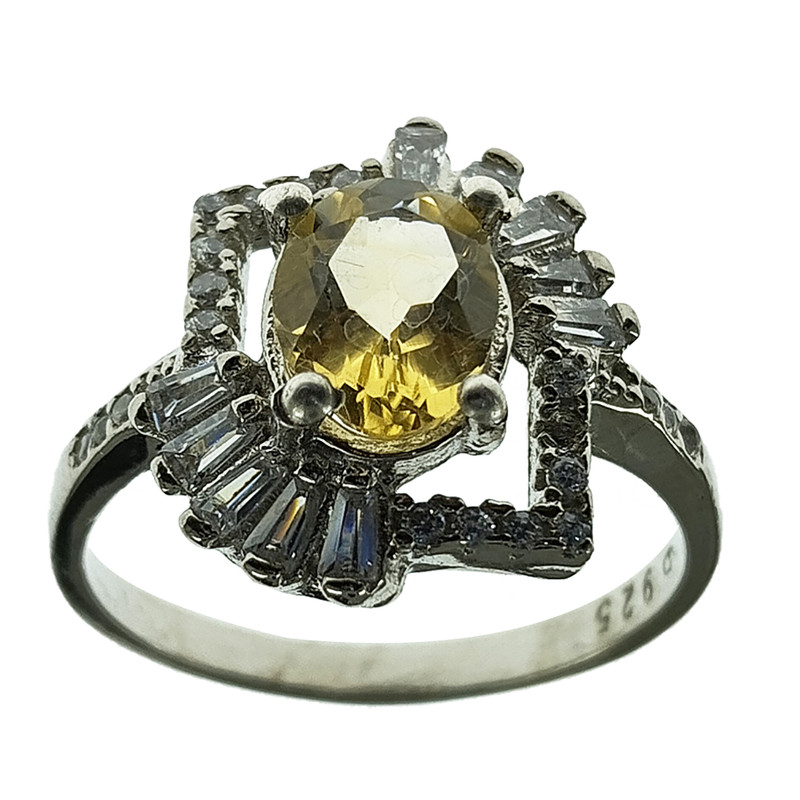 انگشتر نقره زنانه سلین کالا مدل سیترین کد 38