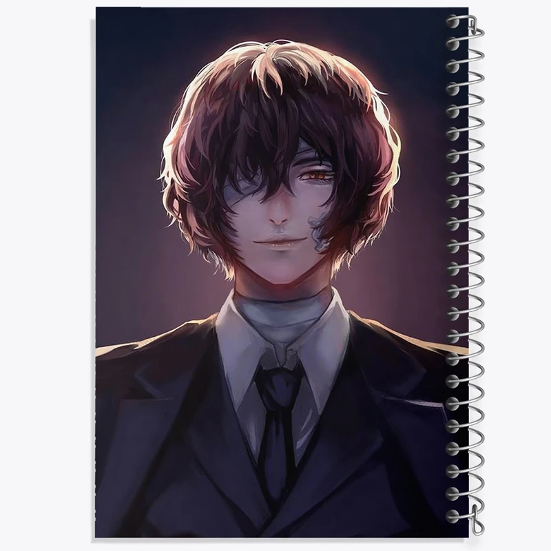 دفتر ژورنال نویسی 50 برگ خندالو مدل نقطه ای طرح دازای انیمه سگ های ولگرد بانگو کد F2505