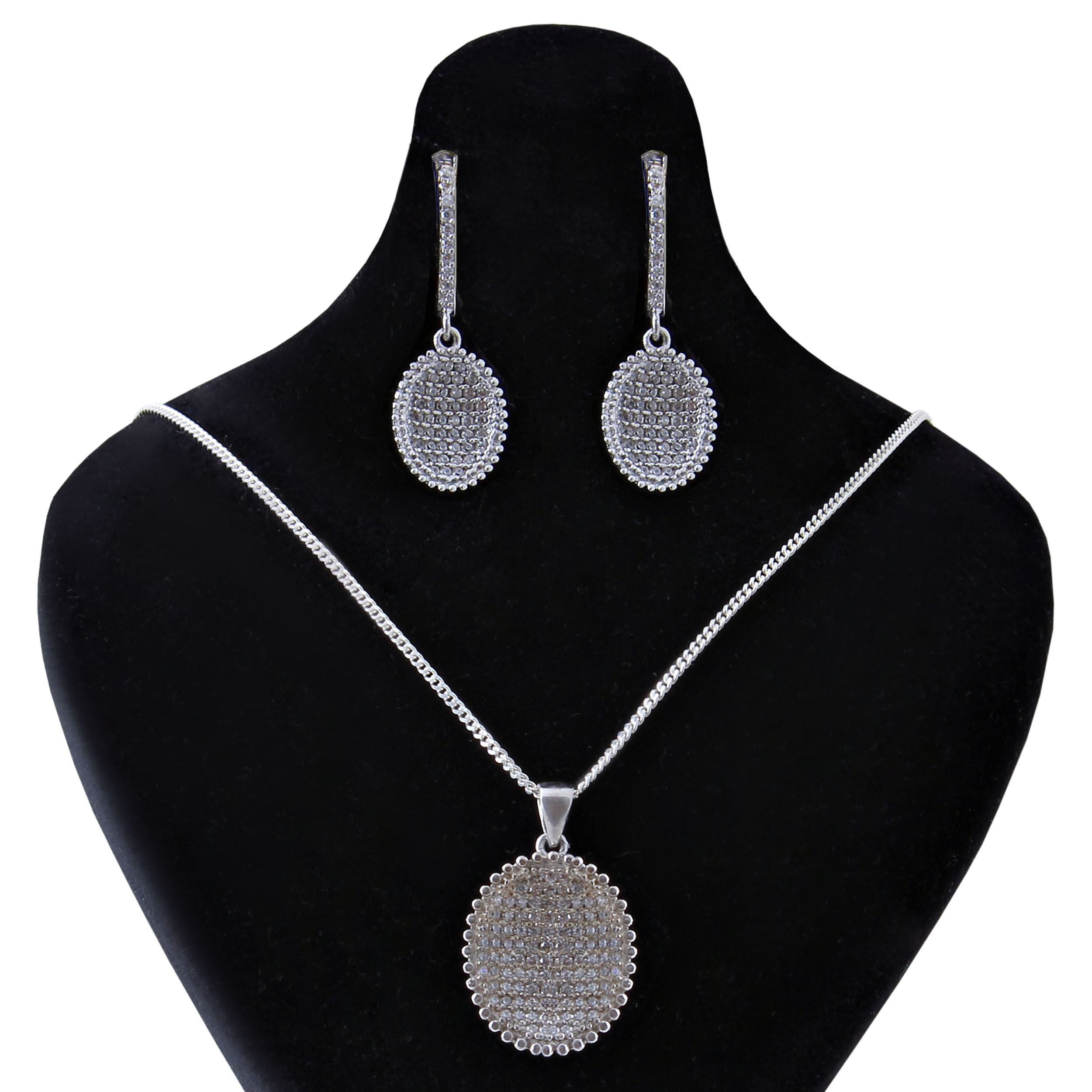     نیم ست نقره زنانه بازرگانی میلادی کد NTR_129 