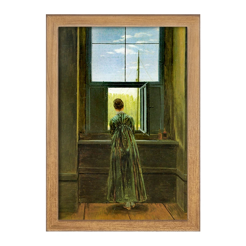 تابلو خندالو مدل نقاشی زنی در کنار پنجره اثر کاسپار دیوید فردریش کد F12501