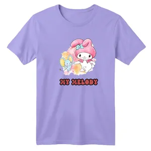 تی‌شرت آستین کوتاه لانگ یقه گرد بچگانه مدل ملودی و موش