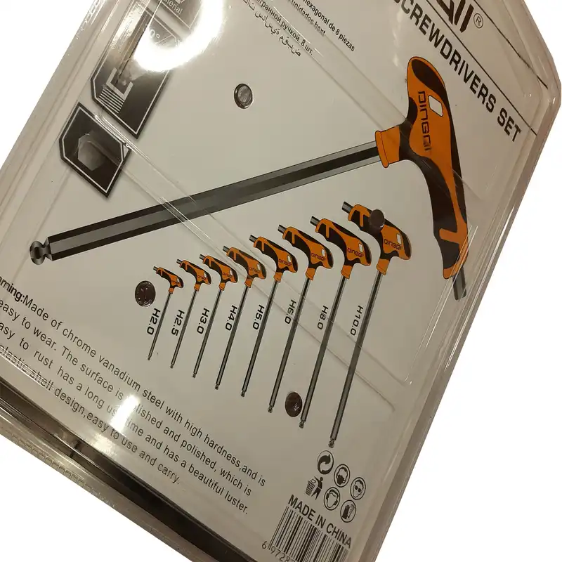 آچار آلن دسته تی دینگشی مدل 17009 مجموعه 8 عددی