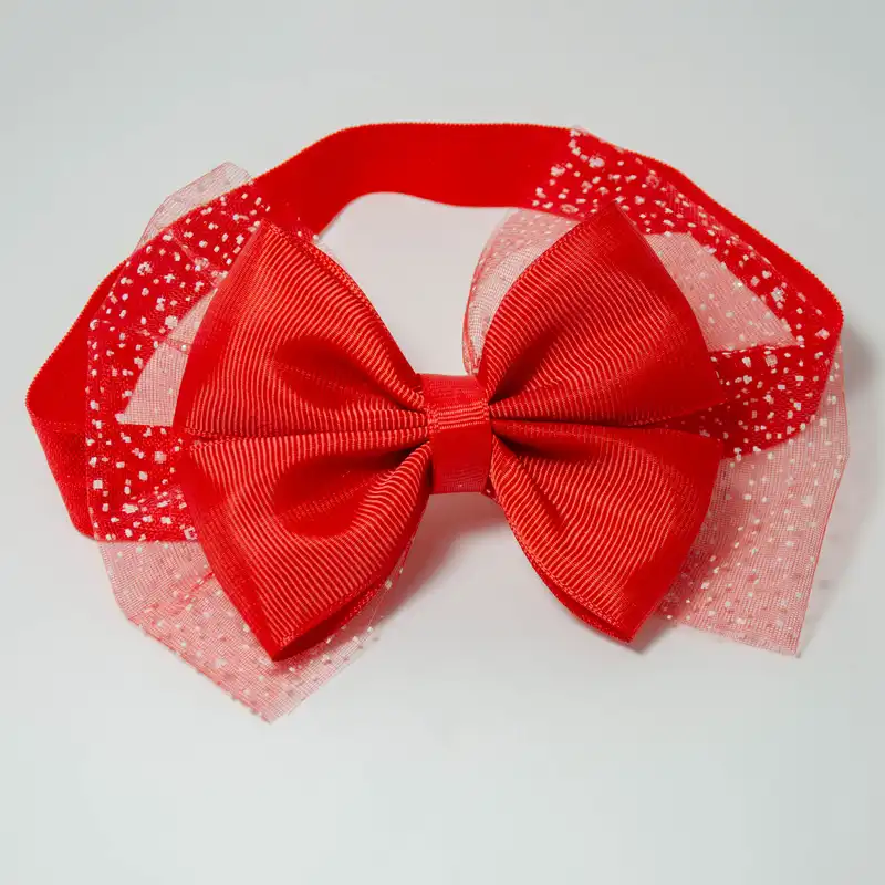 هدبند نوزادی مدل تیهو پاپیون تور دار