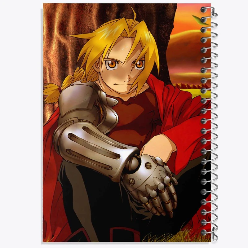 دفتر نقاشی 50 برگ خندالو مدل ادوارد الریک انیمه کیمیاگر تمام فلزی کد 12682