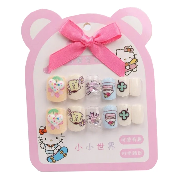 ناخن مصنوعی دست کودک مدل فانتزی کد 07 بسته 10 عددی