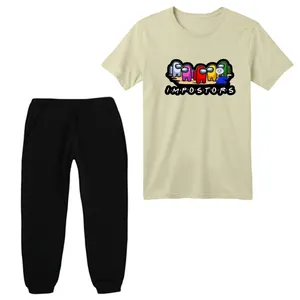 ست تی شرت آستین کوتاه و شلوار راحتی بچگانه مدل امانگ آس کد 1