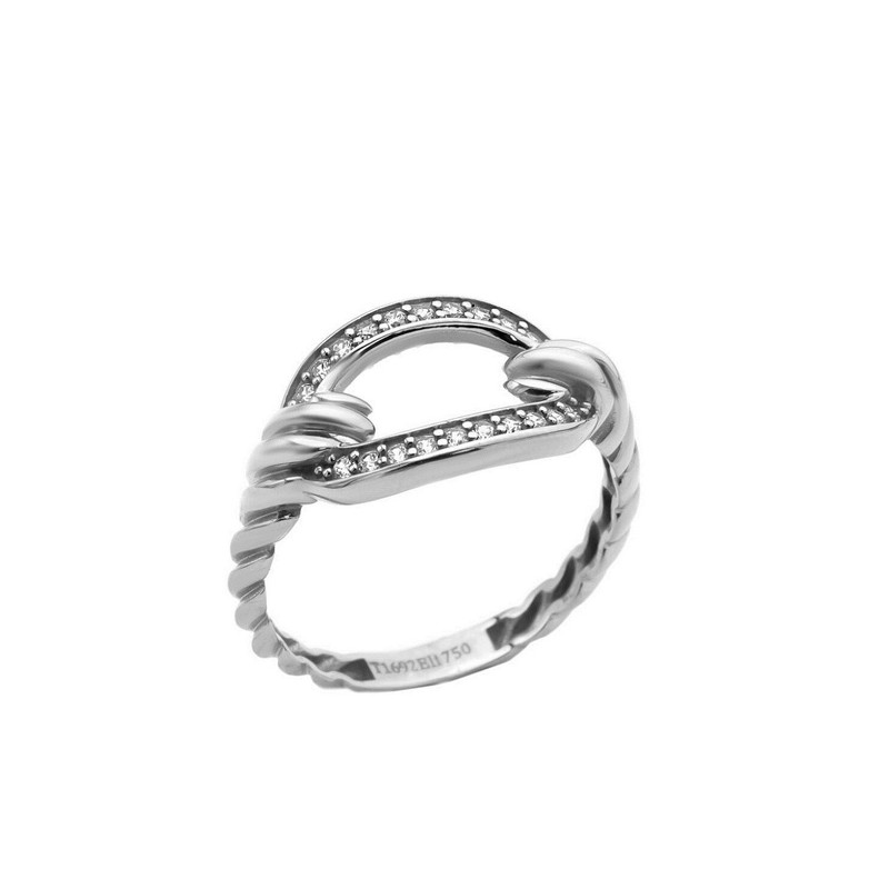 انگشتر طلا 18 عیار زنانه الی گالری مدل دیویدیورمن تخت نگینی کد  53