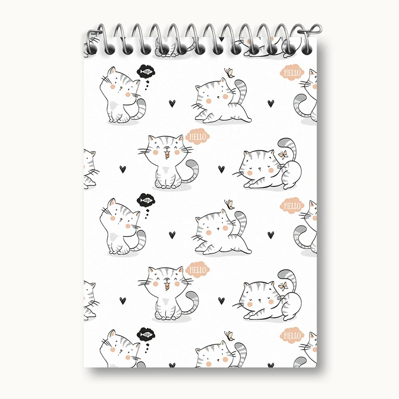 دفتر یادداشت 50 برگ خندالو مدل گربه (Cat) کد N318