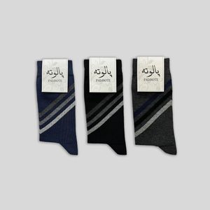 جوراب  ساق بلند مردانه پالوته مدل PLT-P7 مجموعه 3 عددی