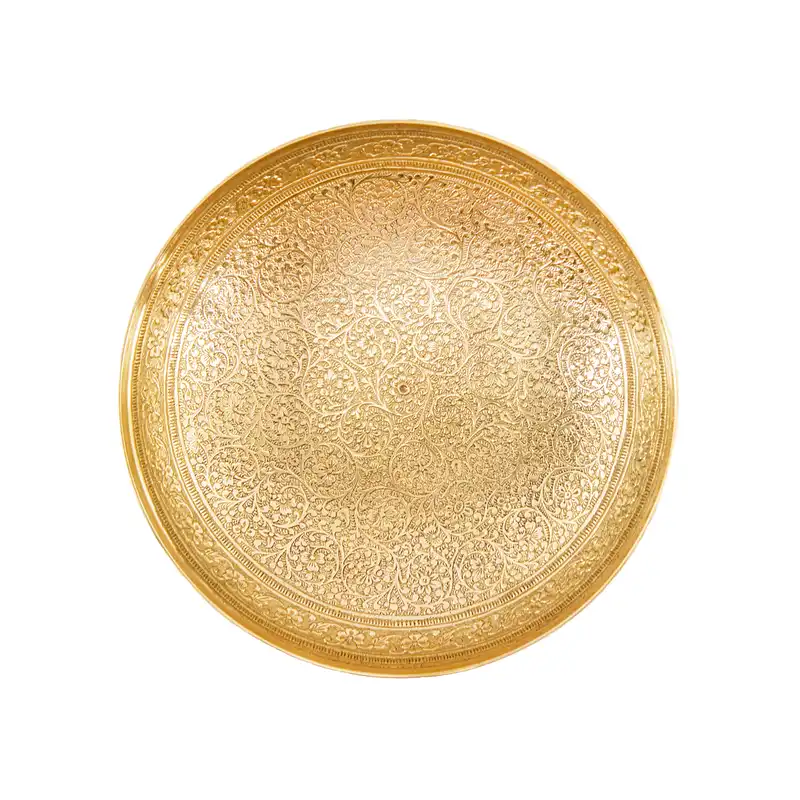 شکلات خوری برنزی مدل  نیم پایه قلم زنی پرکار وارداتی کد 59652