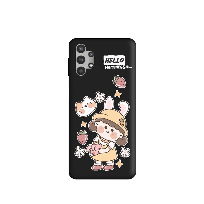 کاور طرح دختر و گربه کد m746 مناسب برای گوشی موبایل سامسونگ Galaxy A32 5G / M32 5G / A13 4G