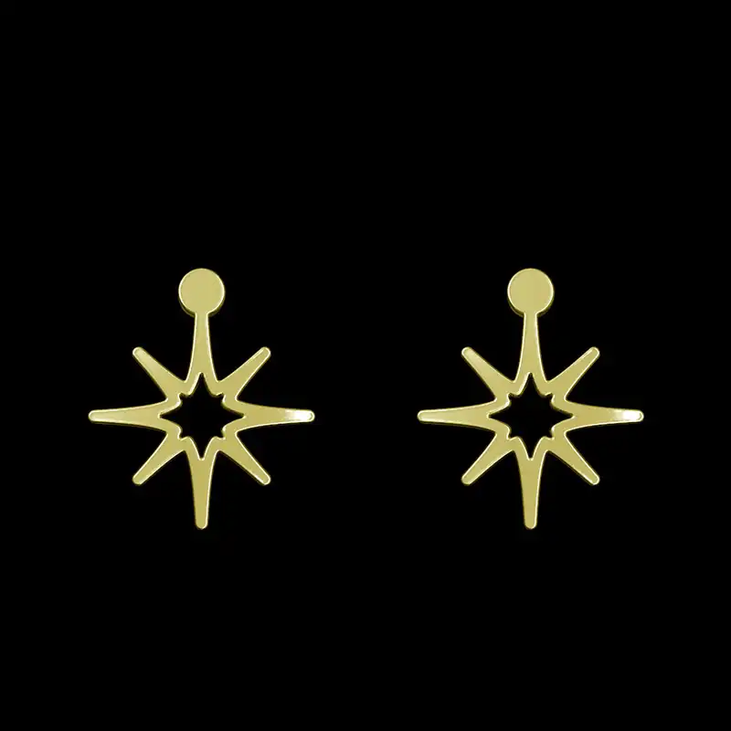 گوشواره طلا 18 عیار زنانه مدوپد مدل ستاره کد GA1-15462