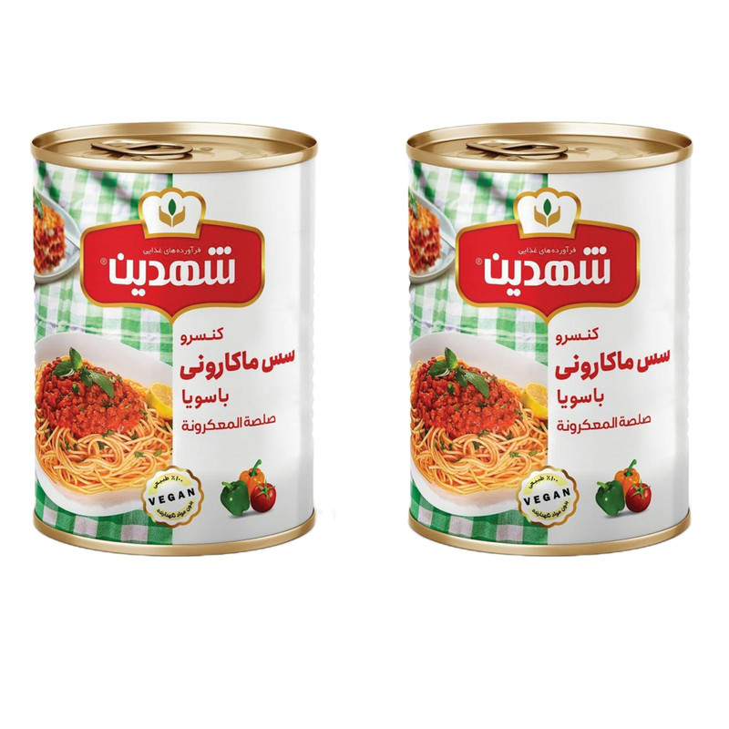  کنسرو سس ماکارونی با سویا شهدین - 370 گرم بسته 2 عددی