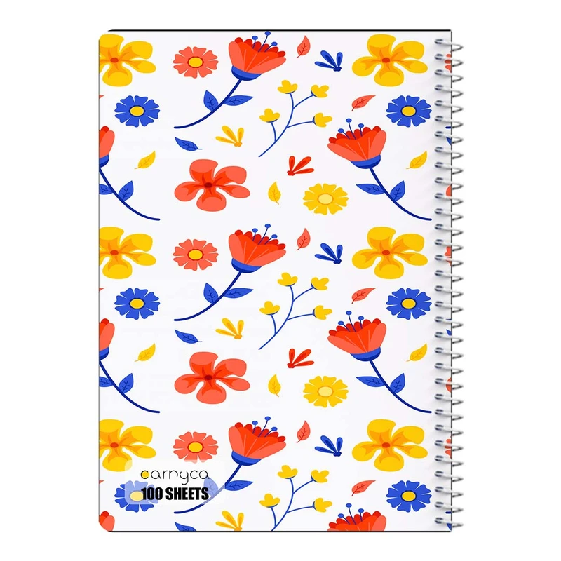 دفتر مشق 100 برگ سیمی کارنیکا طرح پترن گل دار Floral Pattern کد 78596