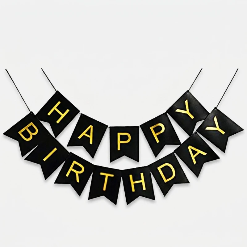 ریسه تزئینی تولد مدل Happy Birthday طلاکوب