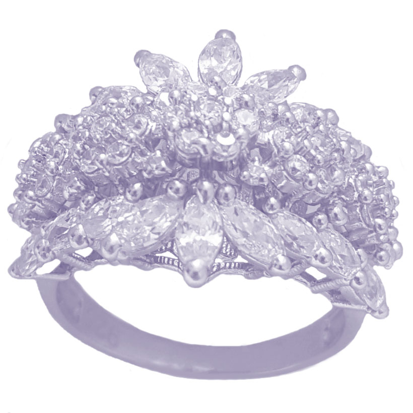 انگشتر نقره زنانه مدل فلاور کد SSu114