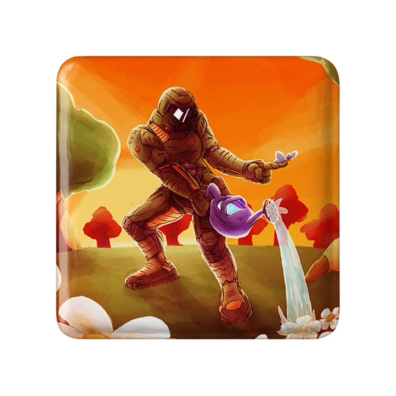 پیکسل خندالو طرح بازی رستاخیز (Doom) مدل مربعی کد 31414