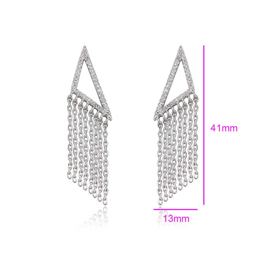 گوشواره زنانه ژوپینگ مدل ریسه ای نگین دار گوشواره زنانه ژوپینگ مدل ریسه ای نگین دار