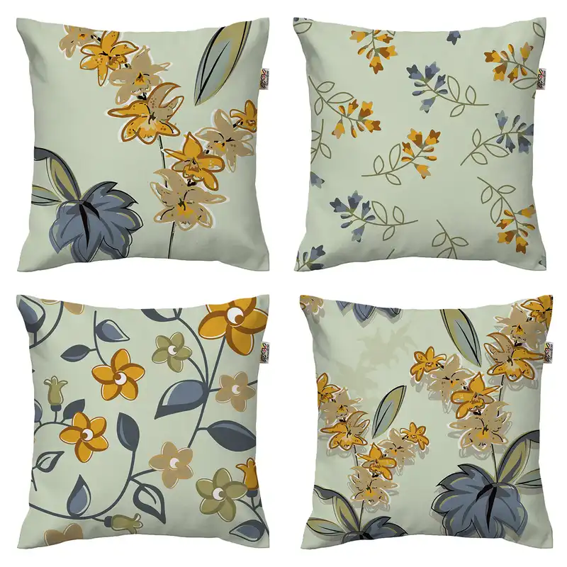 کاور کوسن هزاردستان طرح برگ مدل co657 مجموعه 4 عددی