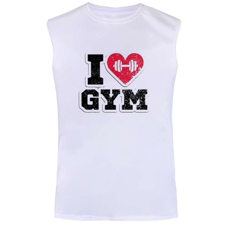 تاپ مردانه مدل بدنسازی  کد BA527  رنگ سفید