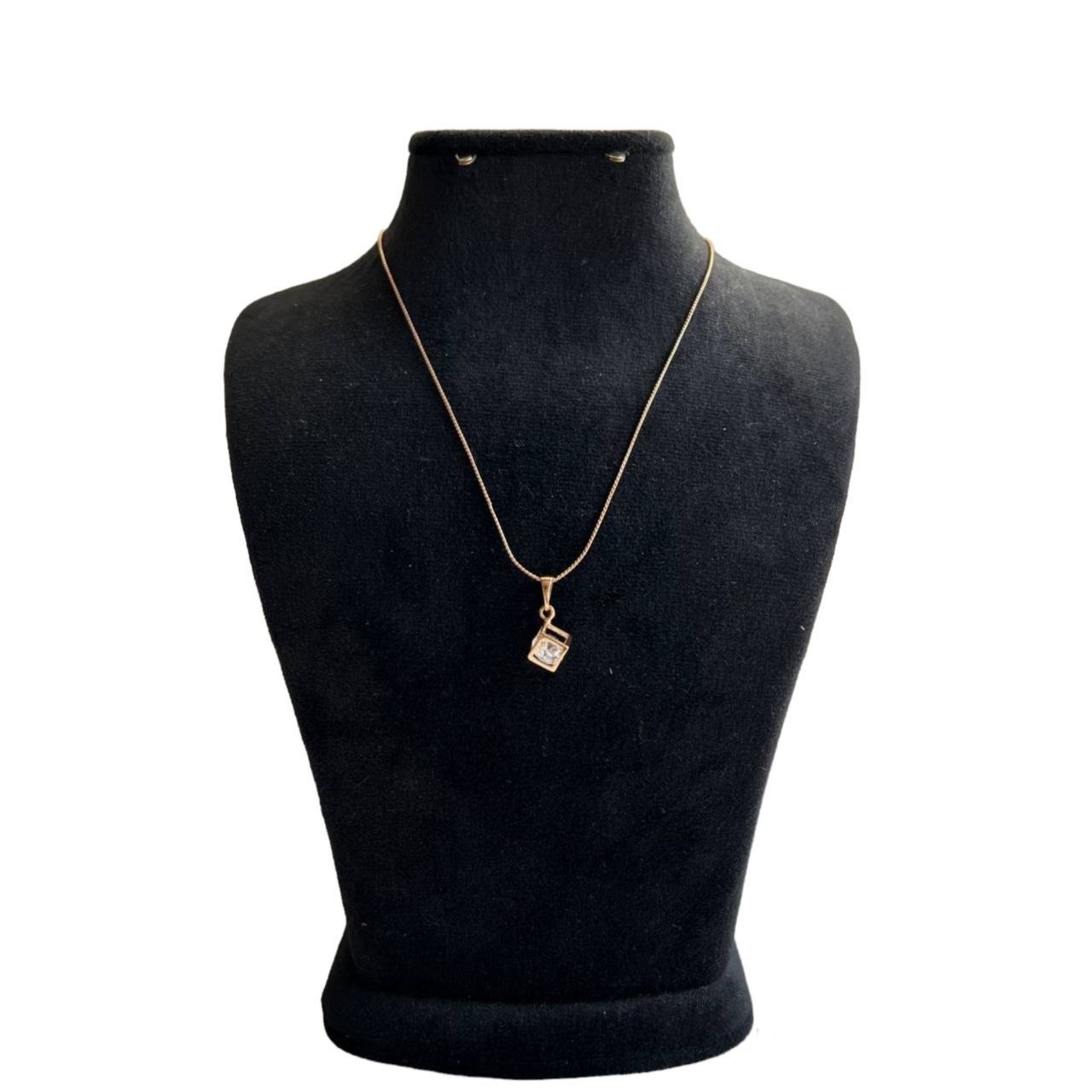 گردنبند زنانه ژوپینگ مدل مکعب نگینی - - 1