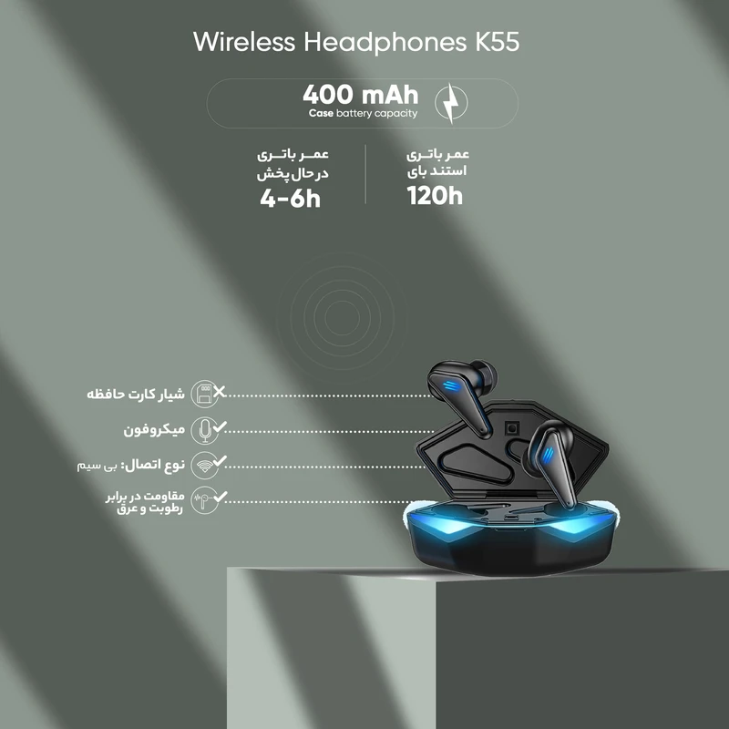عکس شماره 13 : هدفون بلوتوثی مدل k55