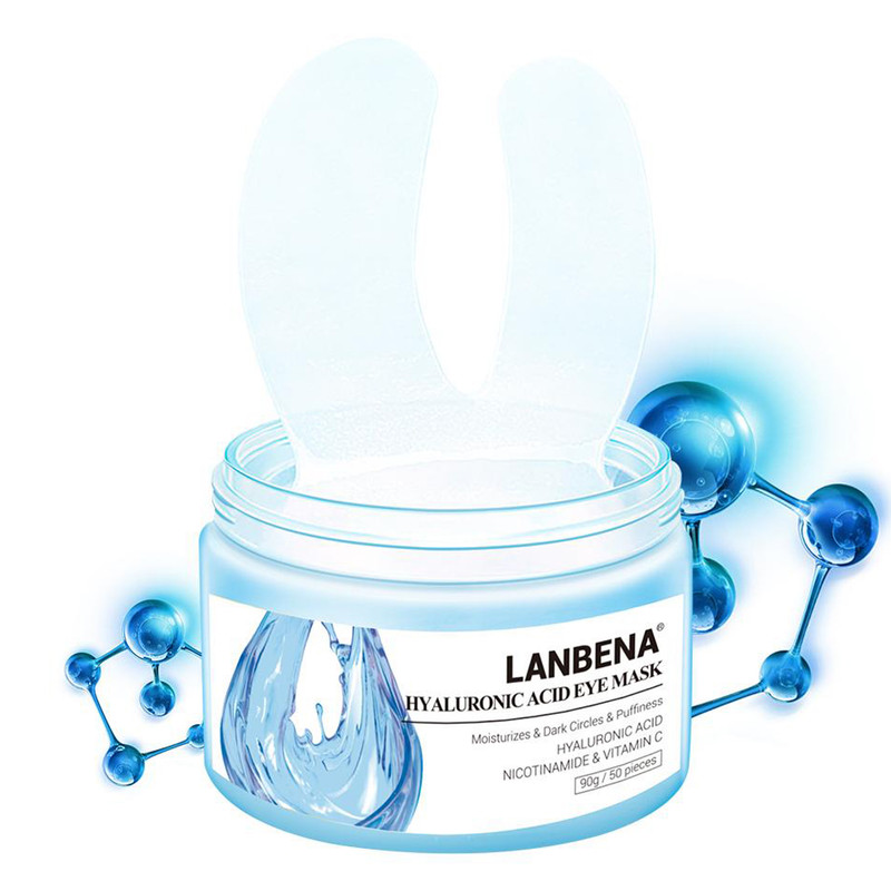 ماسک دور چشم لنبنا مدل HYALURONIC ACID وزن 90 گرم بسته 50 عددی
