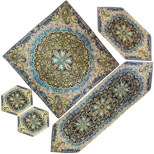 ست 5 تکه رومیزی ترمه مدل دیبا کد BK70