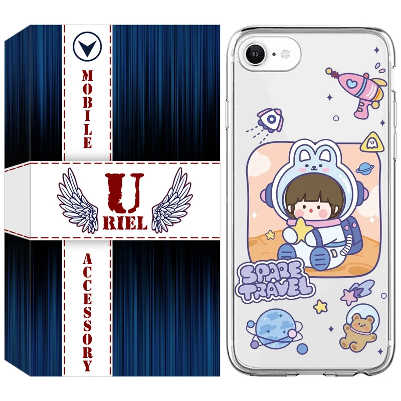 کاور یوریل مدل Clear کد 9 طرح دختر فضانورد مناسب برای گوشی موبایل اپل iPhone 7 / iPhone 8 / SE 2020 / SE 2022