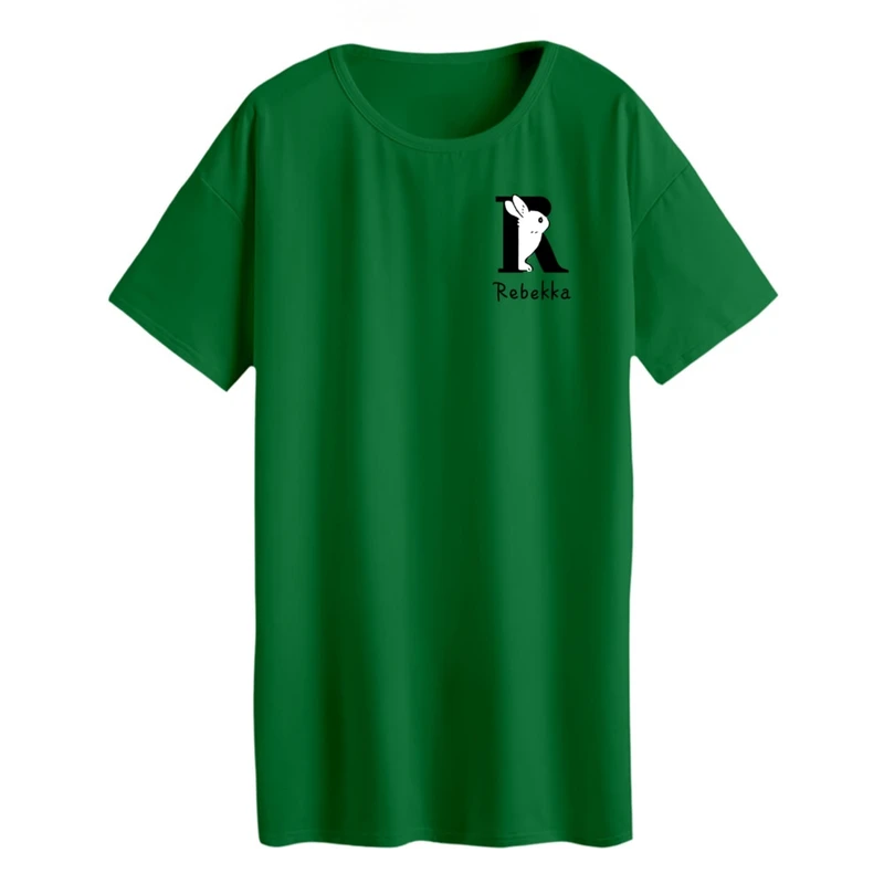 تی شرت لانگ زنانه مدل خرگوش‌ کد ۱۱ رنگ سبز