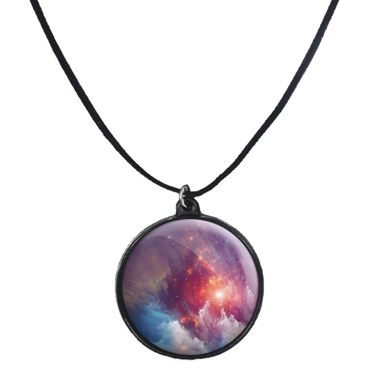 گردنبند پرمانه طرح کهکشان کد pmb.23933 مدل دو طرفه