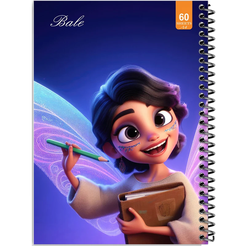 دفتر نقاشی 60 برگ انتشارات بله طرح فانتزی دخترانه کد A4-O45
