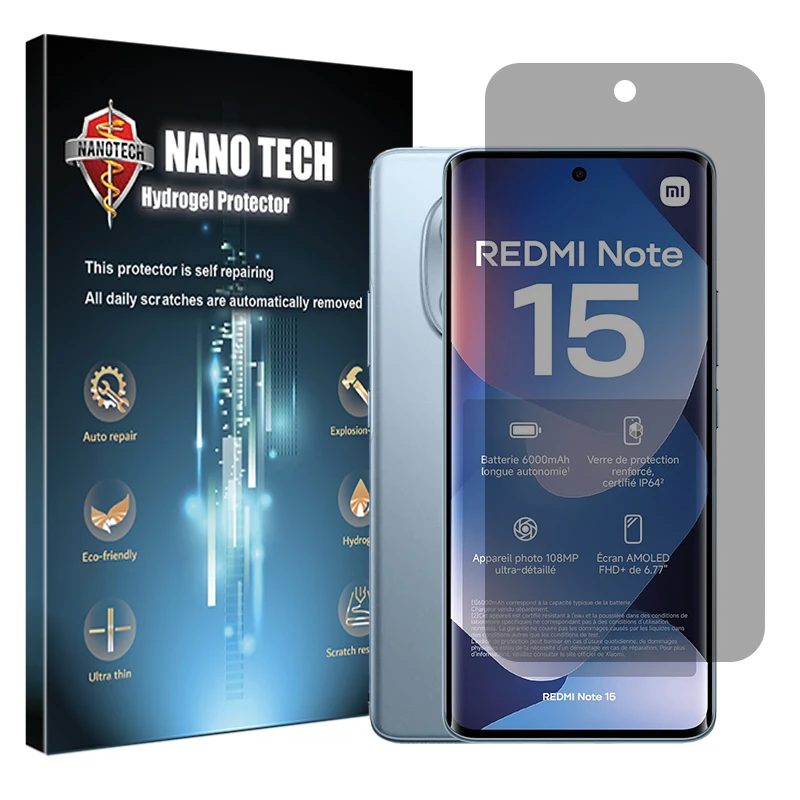 محافظ صفحه نمایش حریم شخصی نانو تک مدل Tough مناسب برای گوشی موبایل شیائومی Redmi Note 15 4G