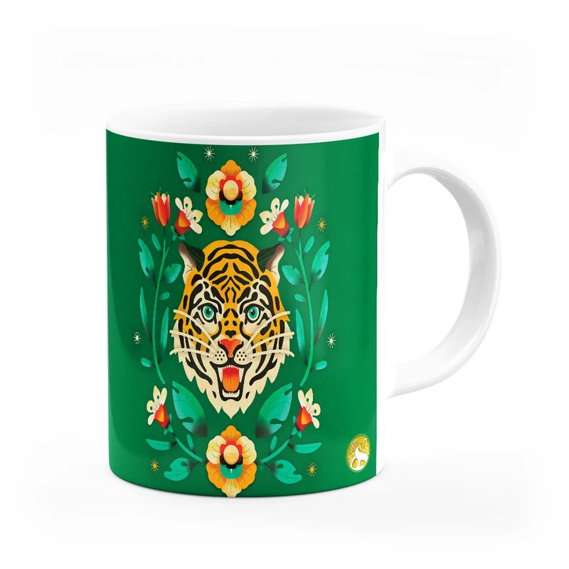 ماگ هومرو طرح گل و برگ فانتزی مدل MG8851