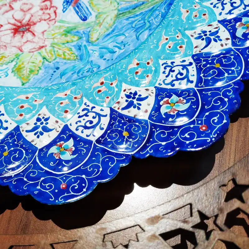 بشقاب میناکاری مدل گل کد 1214