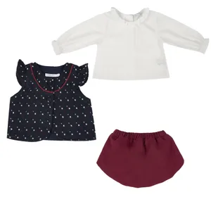 ست 3 تکه لباس دخترانه فیورلا مدل دخترک پاییز 25505-35502