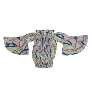 بلوز آستین بلند دخترانه مدل آستین کلوش ASH543