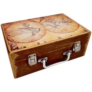 نقد و بررسی جعبه هدیه مدل چمدان چوبی طرح نقشه کهن کد WS10 توسط خریداران