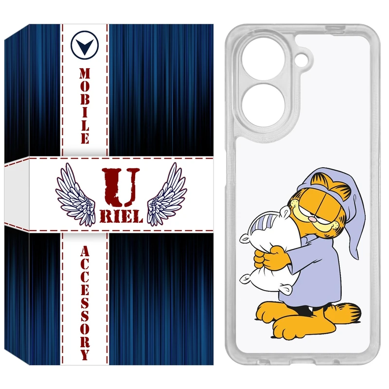 کاور یوریل مدل Clear کد 73 طرح گارفیلد خوابالو مناسب برای گوشی موبایل شیائومی Redmi A5 4G / Poco C71