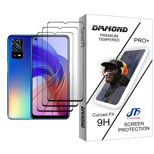محافظ صفحه نمایش جی اف مدل Diamond Glass MIX003 مناسب برای گوشی موبایل اوپو A55 بسته سه عددی